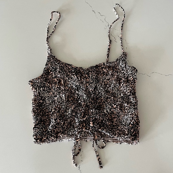 leopards print mini crop top - Picture 1 of 2